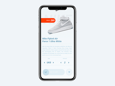 Shoes order page ui ux