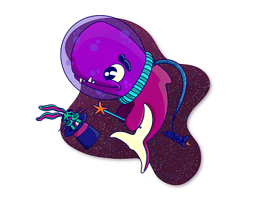 Magical Space Whale design design art game humor illustration procreate procreateapp whale