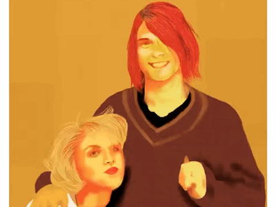 The couple courtney love illustration kurtcobain love tradicional animation