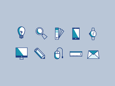 Design Agency Icons design email icons light bulb marketing pantone thin lines