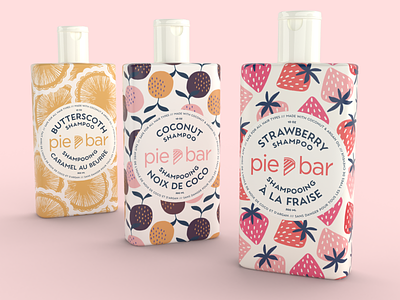 Pie Bar Shampoo Packaging Design bi lingual butterscotch clean design coconut cpg cpg design label design packaging packaging design shampoo shampoo packaging strawberry vintage