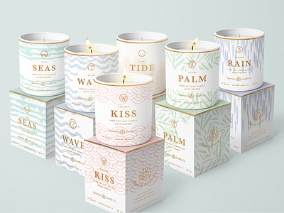 Island Candle Collection candle box candle collection candle packaging mermaid palm salt wave