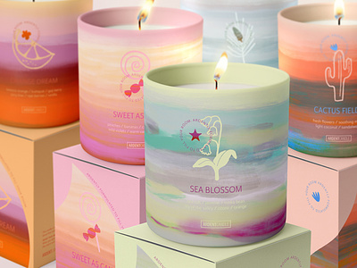 Scents that fill the room artistic design candle box candle collection candle packaging colorful