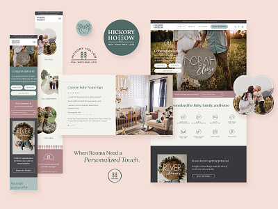 Branding and Ecommerce for Hickory Hollow baby branding child ecommerce family infant motherhood ui wall art