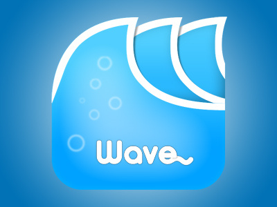 Wave blue icon ios wave