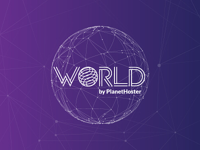Logo 'World-Platform' hosting lines logo purple vector world