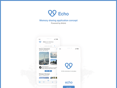 Echo: Powered by Airbnb - Memory Sharing Application Concept adobe illustrator adobe photoshop adobe xd app design branding design graphic design layout logo ui ux wireframes