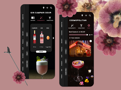 Mobile Design Concept: Spirits App adobe xd app ui branding dark ui interface mobile mobile app mobile design mobile screens mobile ui ui design