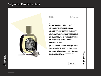 Diptyque Product Page Redesign concept design interface minimal product style ui ux web