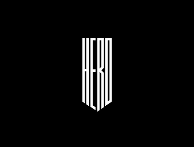 Hero Typography 2d art black blackandwhite bold design geometric graphic hero line long merchandise modern sharp shield strong type typography vector white