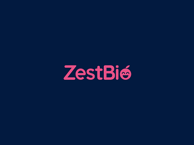 ZestBio Logo design 2d abstract art bio blue design flat food geometric graphic graphic design healthy logo modern modern logo orange logo pink smile typography vector