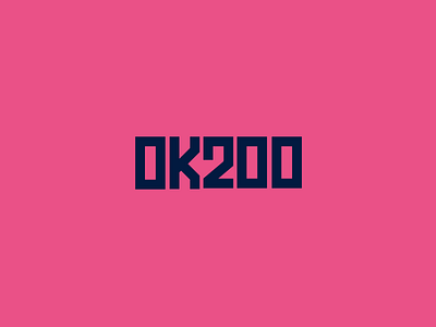 ok200 logo 2d black bold logo branding design flat geometric graphic line logo modern music pink retro simple logo typography ui vector