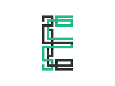 E Logo 2 colors abstract art black brand design e e logo economic geometic graphic green kufic lines logo logos modern typogaphy vector white