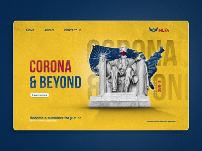 Corona Web Banner america app art direction banner design graphic greekgod illustration typography ui ux web webdesign yellow
