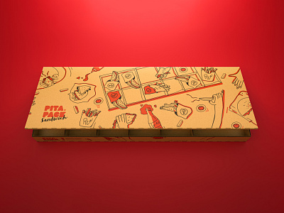 Sandwich Big Box 3d 3d art 3dmodels art direction box branding design doodles package red rendering