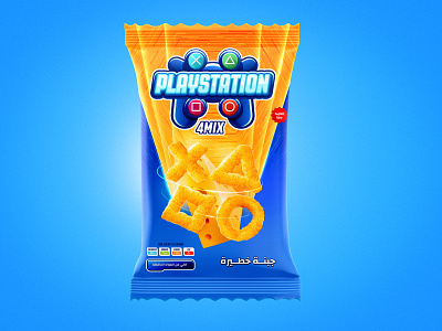 Snacks Package art direction blue branding cheese design graphic illustration logo package playstation snacks