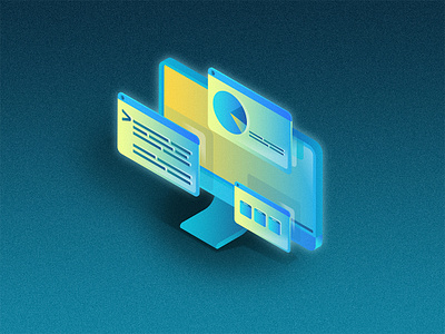 Web Development Icon gradient icon illustration art illustrator isomatric ui web