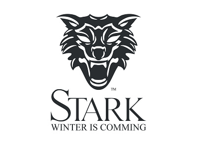 Stark Got animal branding cloths flat futur game of thrones got icon identity illustrator logo stark typography white wolf