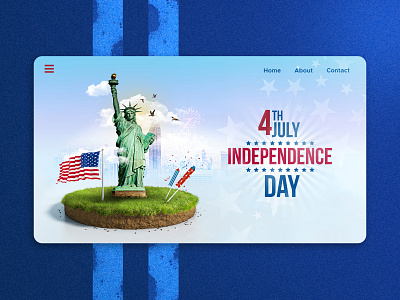 Independence day Landing Page 4th of july app art direction blue celebration design gradiant graphic icon illustration independence day landing page new york red typography ui usa ux vector web