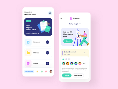 Virtual Classroom 2020 trend app class clean clean design colorful dashboard design e learning minimal mobile online education product design trend ui uidesign userexperiencedesign userinterface ux uxui
