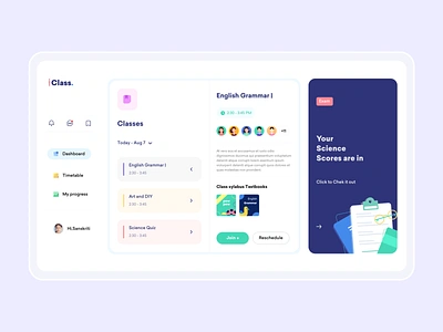 Virtual Classroom classy clean colorful dashboad design kids online classes product design ui uidesign userexperiencedesign userinterface ux uxui virtual web