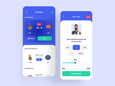 Betting App🏏 betting app cricket design ios mobile player product design scrore team ui uidesign userexperiencedesign userinterface uxui