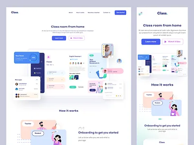 Virtual Classroom Landing page💫 branding classroom design education illustration kids product design school ui uidesign userexperiencedesign userinterface uxui virtual virtual class web webdesign