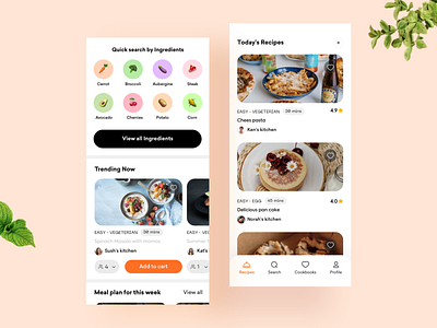 Recipe book app branding chef cooking design drink food healthy ios minimal mobile product design recipe ui uidesign userexperiencedesign userinterface uxui