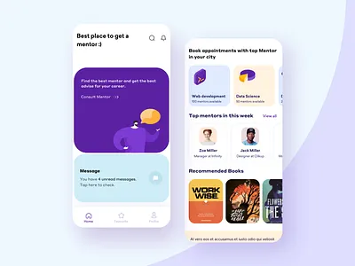 Mentorship App app branding cleandesign colors courses design findmentor mentees mentoring mentorship minimal mobile online platform teacher uidesign userinterface uxui