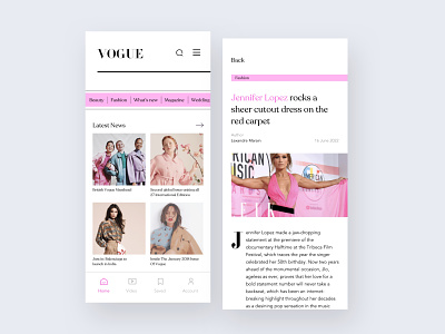 Vogue App Concept app beauty branding coverstory design fashion mobile news ui uidesign userexperiencedesign userinterface uxui vogue vogue app