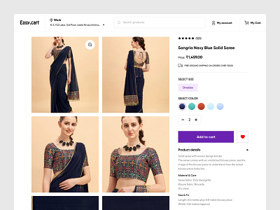 Product Detail Page branding cart category clean clothing brand design e commerce ecommerce fashion online online store product shop shopify shopping ui uidesign userinterface webpage woocemmerce