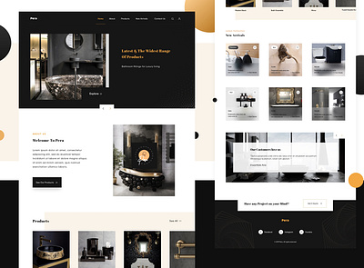 A Complete Bathroom and Lighting Solutions - Pera in Dark theme bathroom set dark ui design ecommerce ecommerce design ui uidaily uidesign userexperiencedesign userinterface ux uxdesign uxui web web design