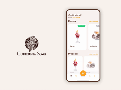 Cukiernia Sowa - application animation animated app app animation application animation bakery coffee confectionery design figma iphone mobile animation principle principle app ui ui design ux