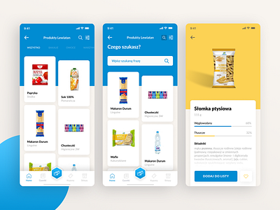 Lewiatan Products List blue blue app design e commerce app ecommerce figma food ios mobile app mobile design store app ui ui design ux