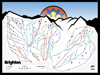 Brighton Trail Map adobe brighton design illustration map resort ski trail utah vector