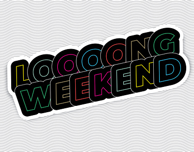 Loooong weekend adobe coronavirus covid 19 design illustration label logo sticker typography vector