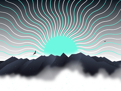 Cloud Mountain adobe adventure design illustration minimal mountains neon retro sunset utah vector