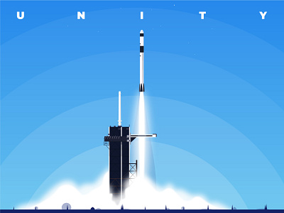 UNITY adventure blast off design illustration launch love nasa peace respect rocket rocketship space spacex unity vector