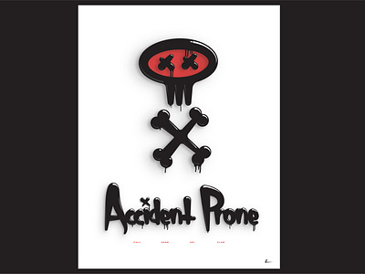 Accident Prone accident adobe adventure branding crossbones design full send illustration ink mountains prone ski skull snowboard utah vector