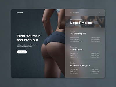 Fitness UI Card card design fitness girl gym legs sport timeline training ui web workout