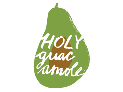 holy guacamole art illustration paint script type