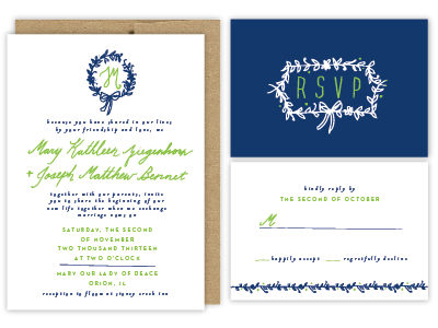 wedding suite invitation lettering mark stationery suite wedding wreath