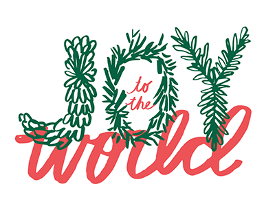 Joy to the World! christmas hand drawn type illustration joy typography