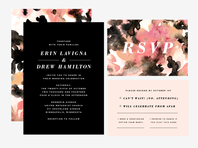 wedding suite abstract design floral graphic design typography watercolor wedding wedding suite