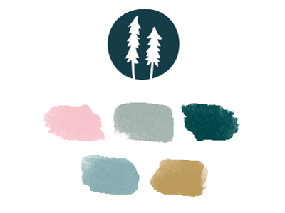 joy studios circle color logo mark nature palette stamp trees
