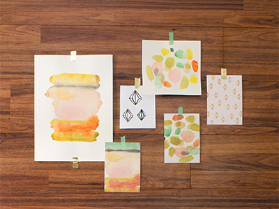 Mara Mi Collection art dots gold foil graphic design prints product product design stationery stripes wash watercolor