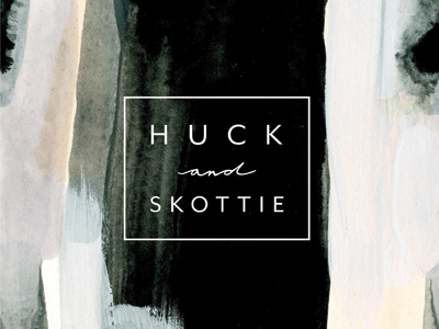 Huck and Skottie abstract art branding design graphic design logo modern monochromatic type wash watercolor word mark