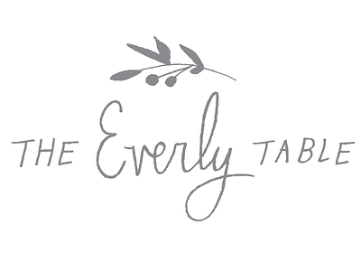 The Everly Table botanical branding floral graphic design hand drawn hand drawn type hand made logo playful script type