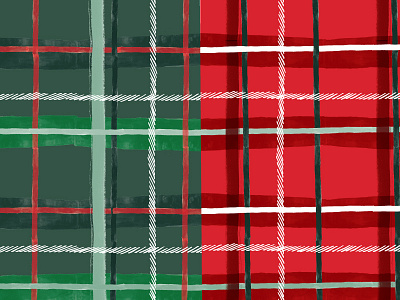 Green Plaid vs. Red Plaid christmas hand drawn holiday paint painted pattern plaid plaid pattern print print and pattern surface design