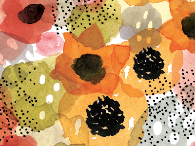 Watercolor floral abstract dots floral flowers illustration pattern watercolor